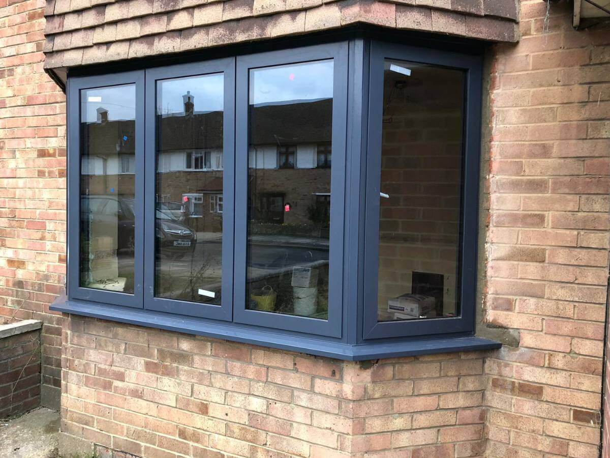 Made to measure aluminium bay window installed on London home